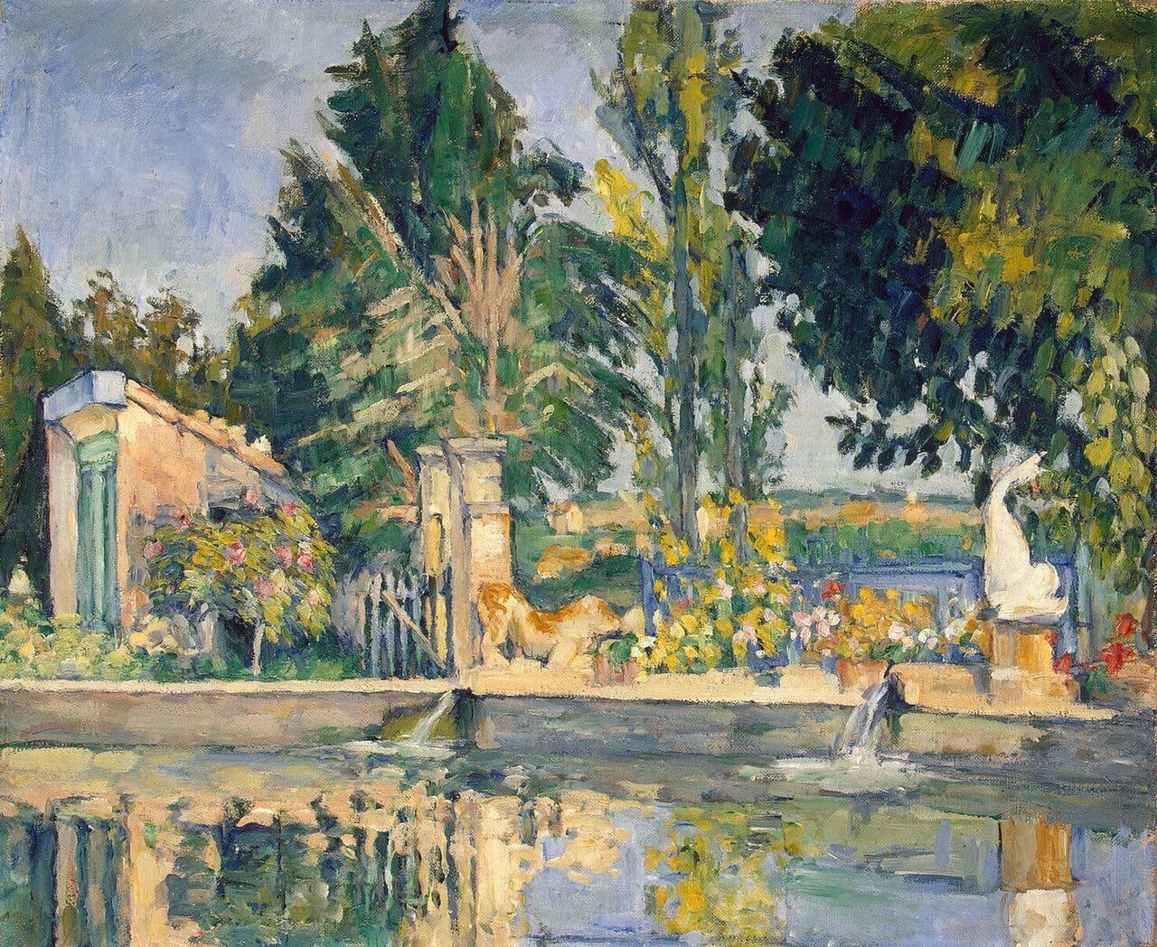 Le Bassin du Jas de Bouffan, peinture de Paul Cézanne, vers 1878