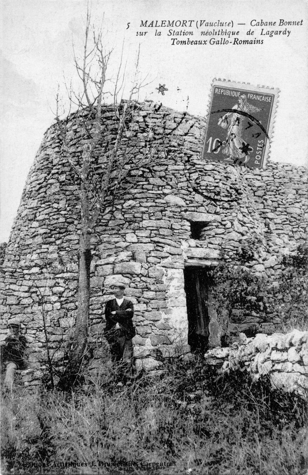 Cabane en pierre sèche à Malemort, document ancien